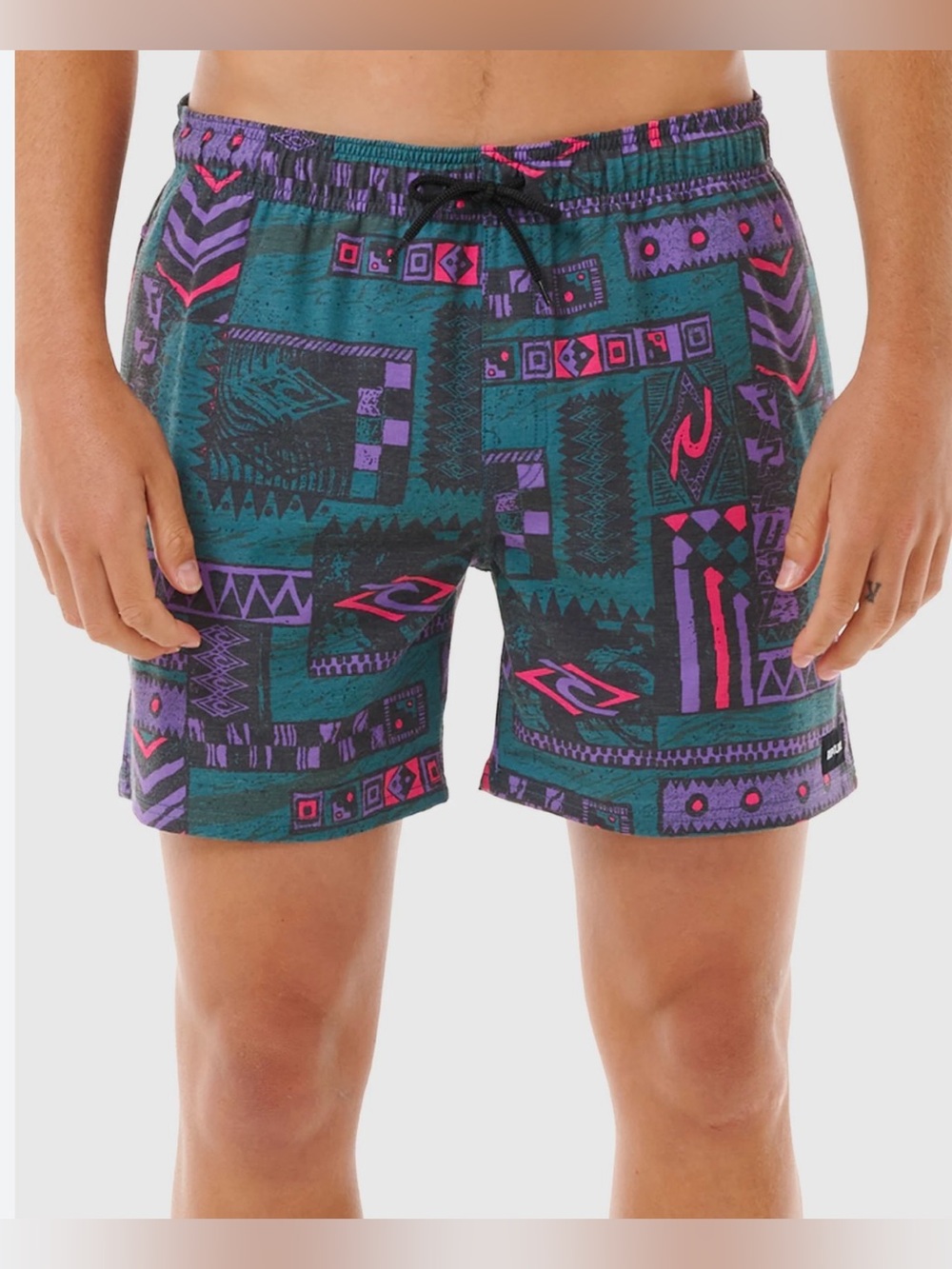 Rip Curl Fun Times Volley Lay Days Board Shorts Mens L/XL Geometric Trunks Neon